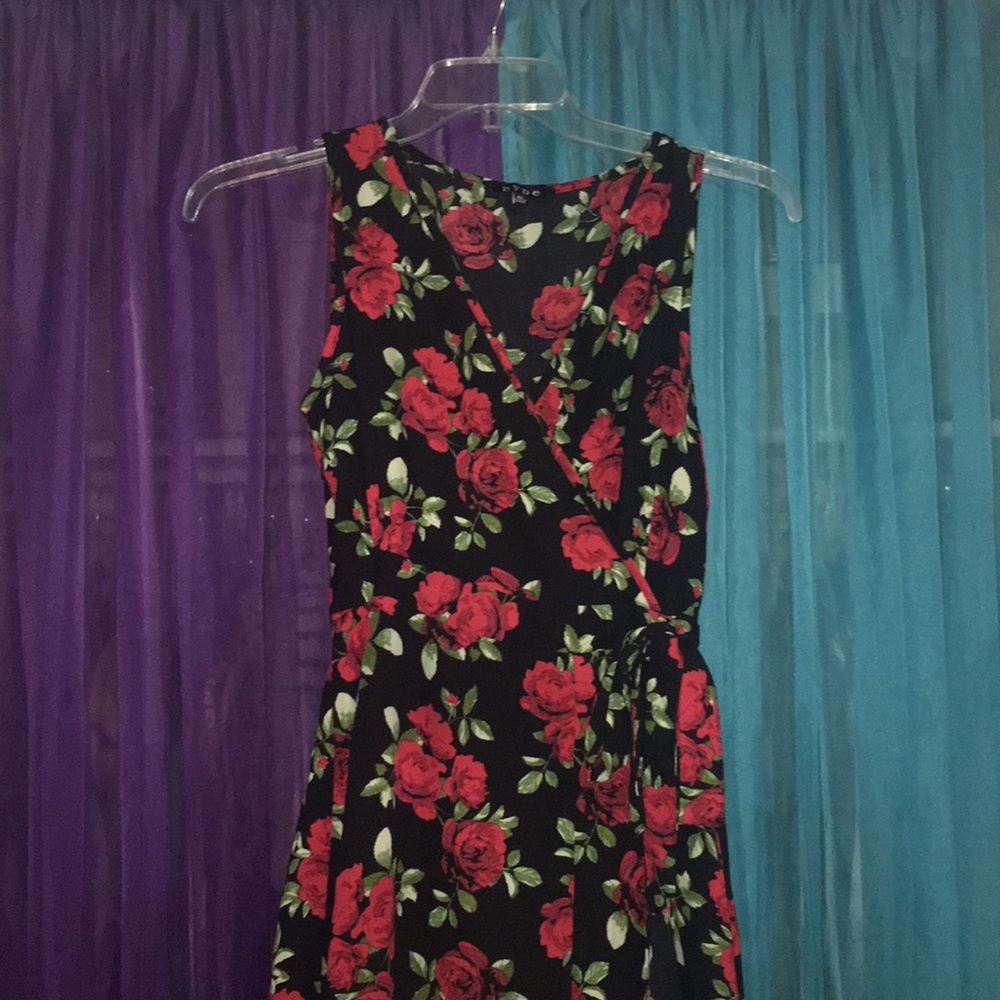 Rose print dress